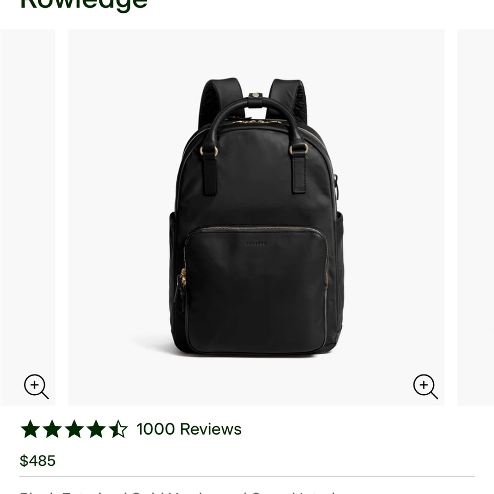 Lo & Sons Black Nylon Backpack with Gold Hardware